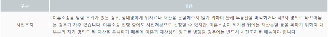 재판이혼시 사전조치【가입류, 가처분】